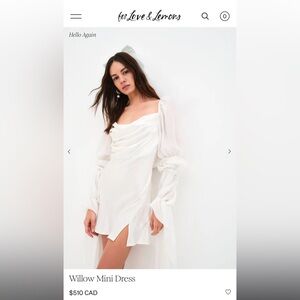 BNWT - for love & lemons willow bridal dress (mini)